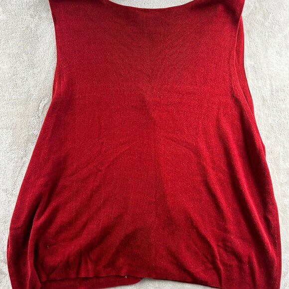 Maggie McNaughton Vest Sweater Buttoned Red 2X V-Neck Sleeveless - Picture 3 of 4
